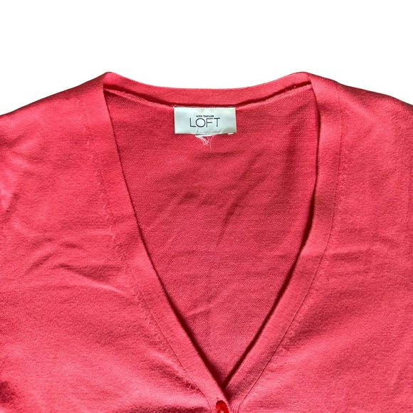 LOFT V-Neck Coral Cardigan - Picture 3 of 10